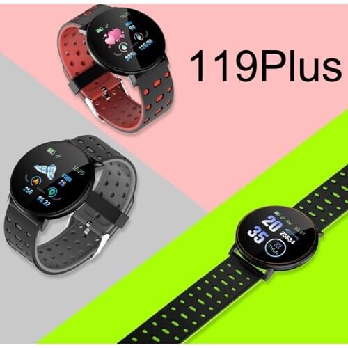 119Plus IP67 Waterproof Smart Whatch Men Heart Rate Sleep Monitoring Pedometer Fitness Sport Smart Whatch Bracelet Colck