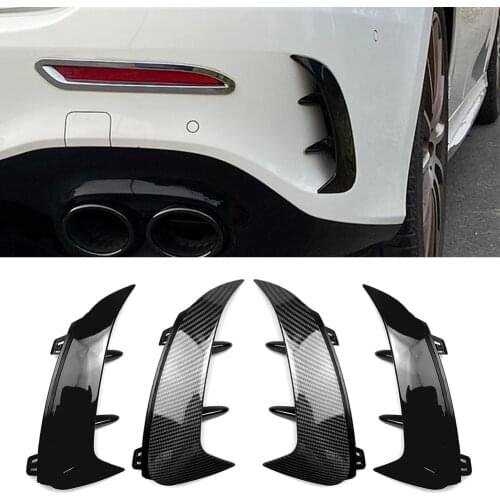 2x Carbon ABS Car Rear Bumper Splitter Spoiler Canard Air Vent For Mercedes Benz A35 AMG W177 A-Class A200 A220 2019 2020 2021