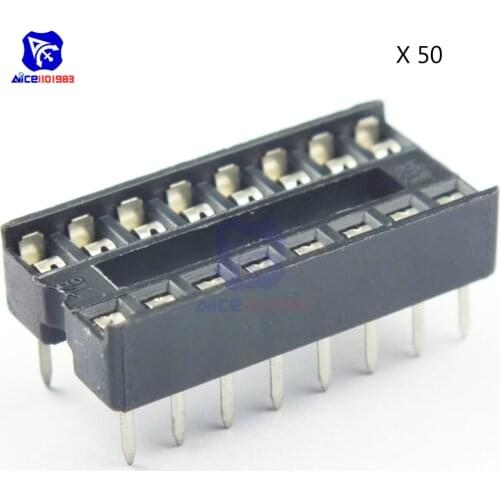 50PCS 16pin 16-Pins 16 Pins 16P DIP IC Sockets Adaptor Solder Type Socket 100% Original DIY