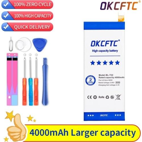 Free tool BL-T22 Phone Battery 4000mAh For LG Zero Battery H650 H650E H740 F620 F620L LS675 F620S H650K