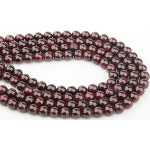 Natural Stone Beads Dark Red Garnet 4/6/8/10/12mm Fashion Jewelry Loose Beads for Jewelry Making Necklace DIY Bracelet