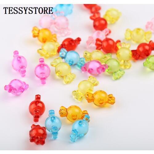 12mm/16mm Candy Shape Colored Acrylic Beads Plastic Spacer Round Beads For Jewelry Making Bracelet Handmade Accessories