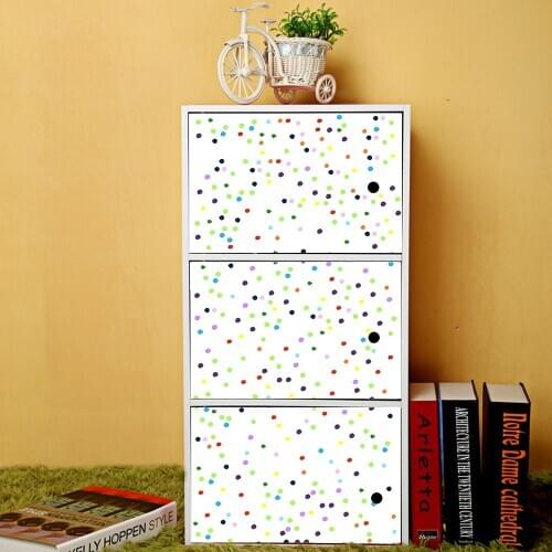 Color Dots Modern Art Furniture Decal Wallpaper Living Room Adhesive Wall Paper Waterproof Wall Stickers for Cabinet Desk