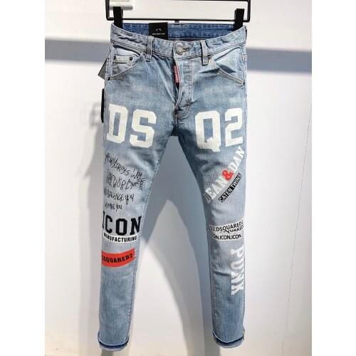 ICON Top brand Authentic DSQUARED2,Retro,Italian brand ,Women/Men Jeans,locomotive,Jogging jeans,DSQ2 clothing