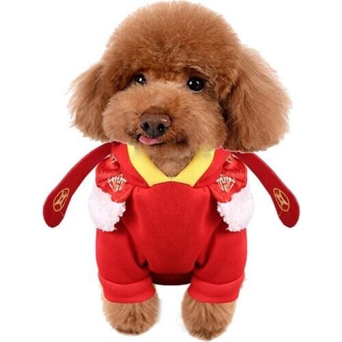 2020 New Year Pet Dog Clothes God Of Wealth Cosplay Costume For Dogs Warm Winter Coat