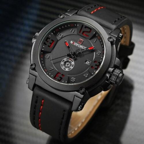 2021 New NAVIFORCE Sport Mens Watches Top Brand Luxury Waterproof Leather Quartz Military Wristwatch Male Clock Relogio Hot Sale