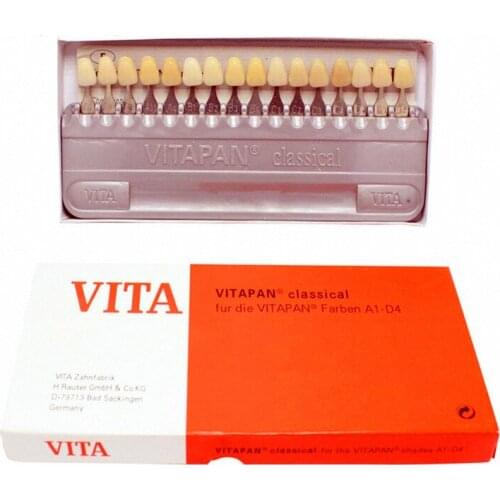 16 Colors Teeth Whitening set Teeth Shade Guide Color Comparator Mirror Dentistry Cold Light Teeth White Bleaching Dental Plate