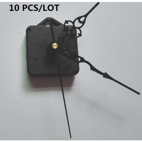 10 sets DIY Clock Mechanism Kit Mechanism For Clock Parts Wall Clock Quartz Hour Minute Hands Quartz Clock Movement 18mm shaft