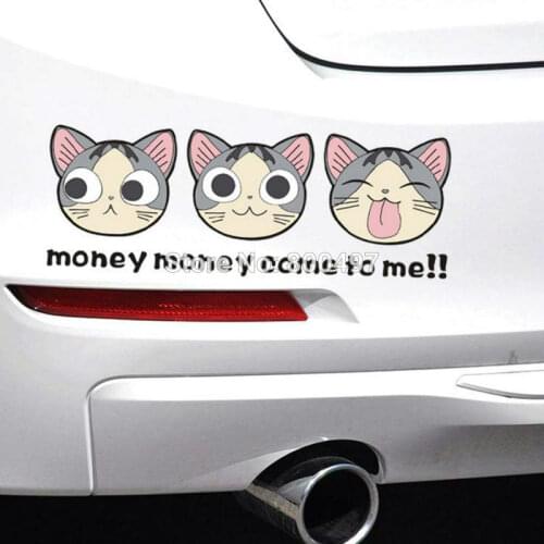 10 x Car Styling Cute Chis Sweet Home Money Money Come to Me Sticker Decal for Toyota Tesla Chevrolet Volkswagen Hyundai Lada