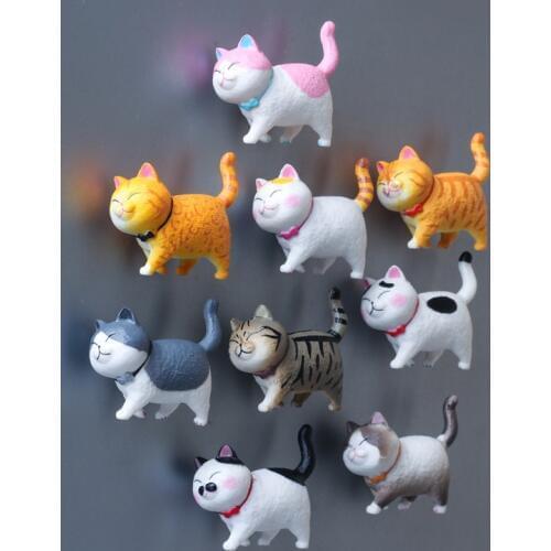 Cute kitty refrigerator paste warm series 3D cat magnetic paste home decoration creative gift Animal refrigerator stickers