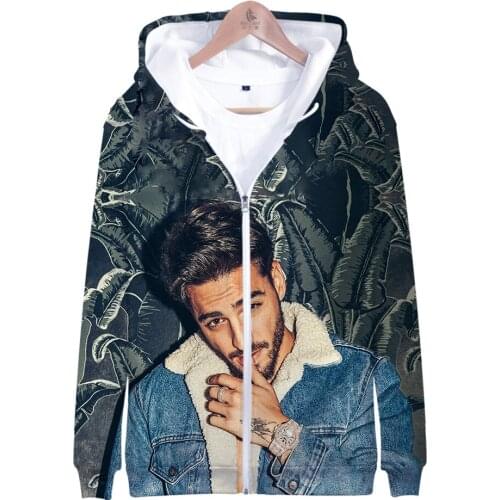 Maluma Colombian singer and songwriter New High Quality 3D New Hoodies zipper Fashion Casual Hoodies Unisex/Kids Sweatshirts