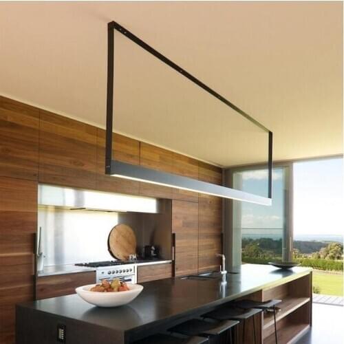 New product stainless steel box simple atmosphere metal square rectangular shape model room chandelier