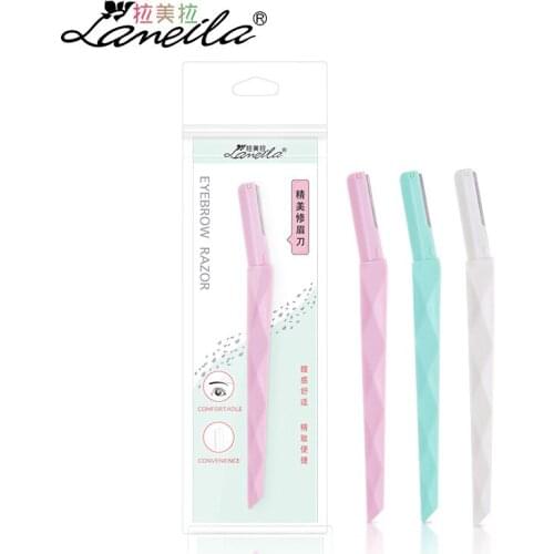 Single Sharp Safe Anti-slip Reticulation Macro Eyebrow Knife Stainless Steel Scraping Eyebrow ti mei dao A924