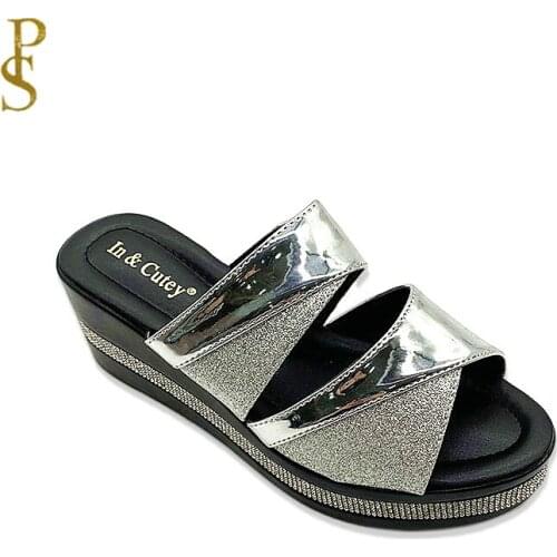 2021 Autumn wedges and sandals The glossy for Nigerian African womens and lady shoes
