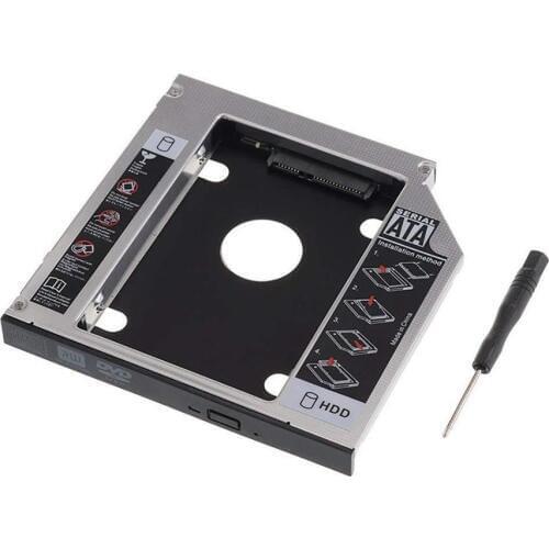 100pcs wholesaleUniversal 12.7 mm SATA 2nd SSD HDD Hard Drive Caddy for DVD-ROM CD Optical Bay 100 pieces