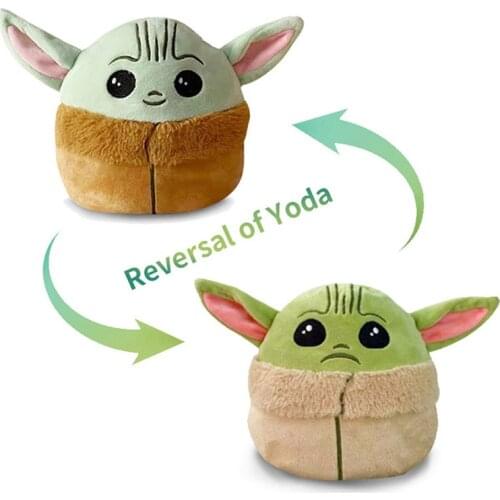 Disney Cute Baby Yoda Stitch Plush Toy Cartoon Flip Yoda Plush Reversal Mandalorian Stuffed Doll Kawaii Toys Kids Birthday Gifts