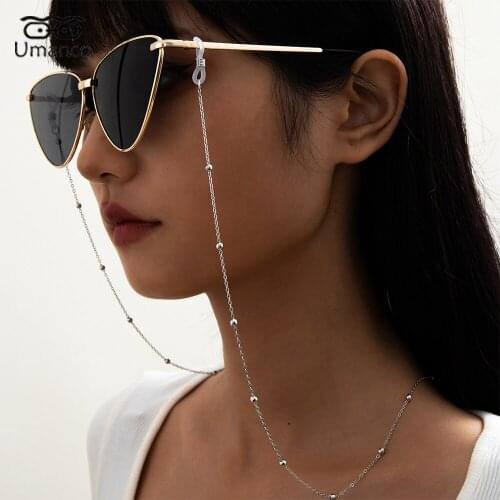 Simple Metal Sunglasses Chain for Women Gold Silver Color Round Bead Mask Glasses Chains Strap Eyeglasses Jewelry Accessories