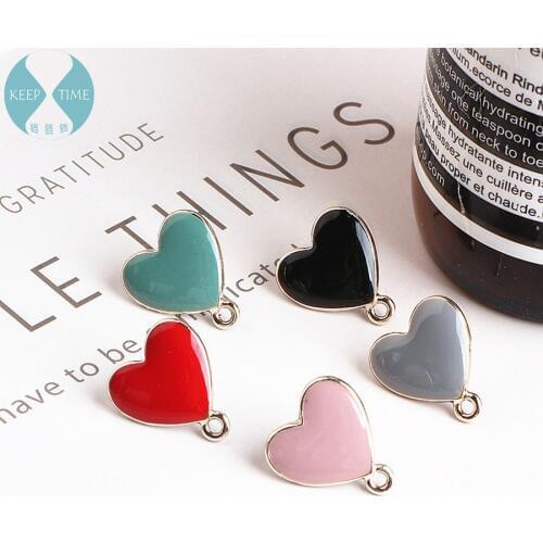 DIY handmade jewelry alloy earrings hanging simple love earrings earrings pendant pendant accessories material
