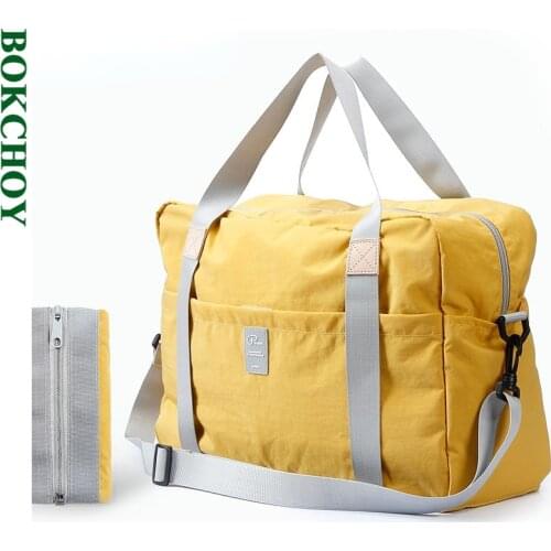 Foldable Travel Bag With Carry Rope Casual Travel Luggage Bag Large Capacity Multi-pocket Nylon Waterproof BOKCHOY 2019 New