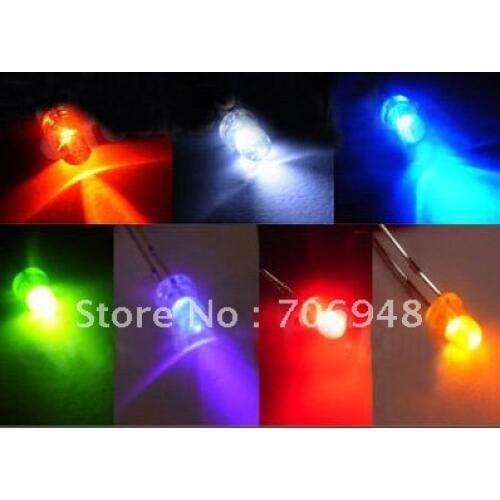 Mix round 3mm Light Emitting Diodes 100pcs each color 7colors