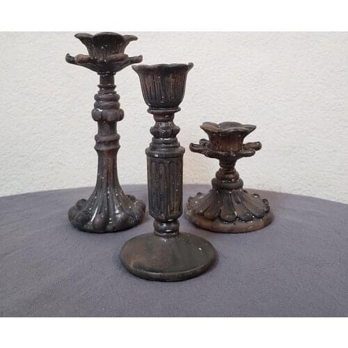 Resin Candle Holder Home Decor Retro Candlestick Sconce Nostalgic Antique French Candle Stick Rack Wedding Photography Props