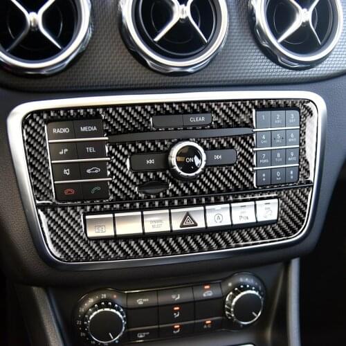 Carbon Fiber CD Air Conditioning Control Panel car Stickers cover For Mercedes W169 W245 W117 W156 A Class B Class CLA GLA