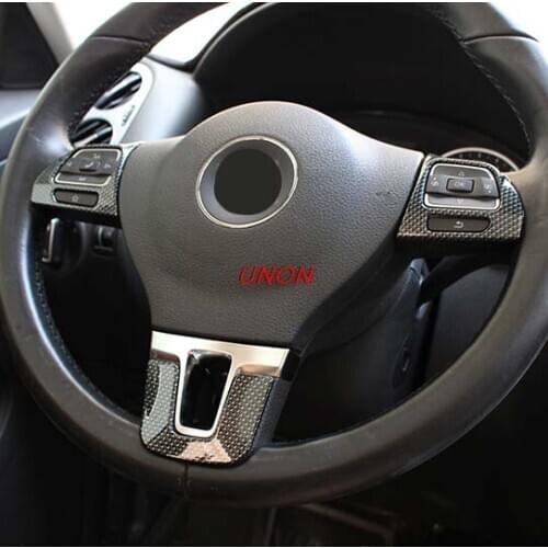 Sequins Decoration Fit For Volkswagen Tiguan 2010-2017ABS Chrome /Carbon Steering Wheel Sticker Carnish