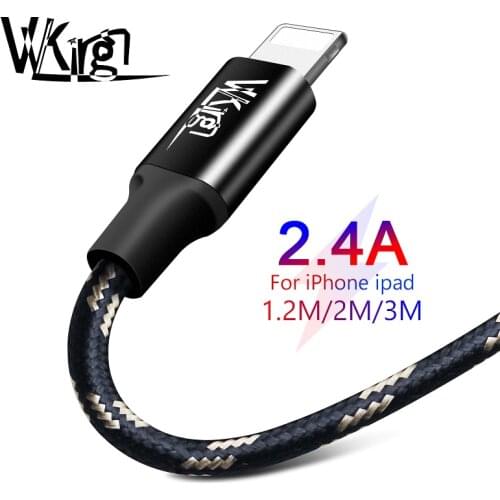 USB Cable 2.4A Data Charge 1.2M/2M/3M For iPhone 12 11 X XS XR 8 7 6 6s Phone Cable Metal Nylon Braided Fast Charging Cable