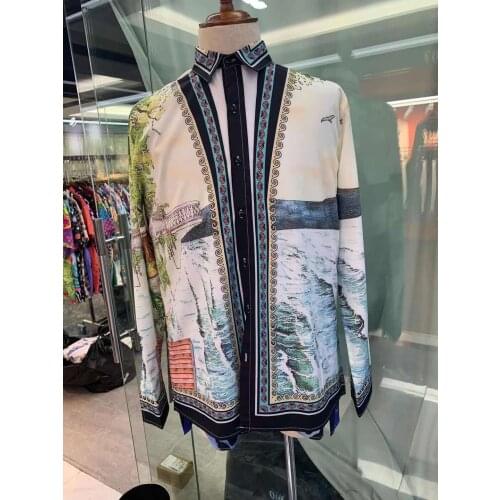 W1531 Fashion Mens Shirts 2021 Runway Luxury famous Brand European Design party style Mens Clothing