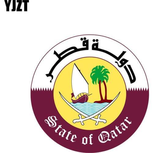 YJZT 12CM*12CM Car Styling Qatar Shield Coat Of Arms Motorcycle HelmetCar Sticker 6-2132