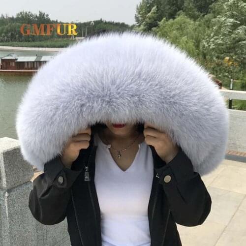 2021winter New 100% Real Fox Fur Collar Women Natural Scarf Jackets Coat Universal Hat Oversized Luxury Fur Shawl Free Shipping