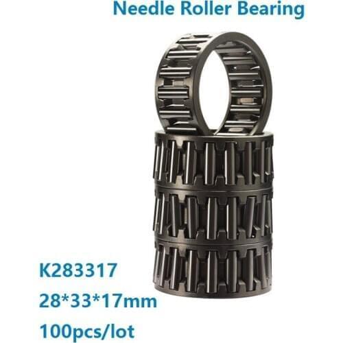 100pcs/lot K283317 K28X33X17 Radial Needle Roller and Cage Assemblies 28x33x17mm Needle Roller Bearing