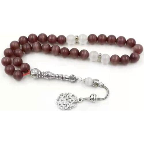 33 Tasbih Cats eye stone misbaha and 8mm 10mm 12mm Natural stone love gift prayer beads 33 66 99beads stone Rosary