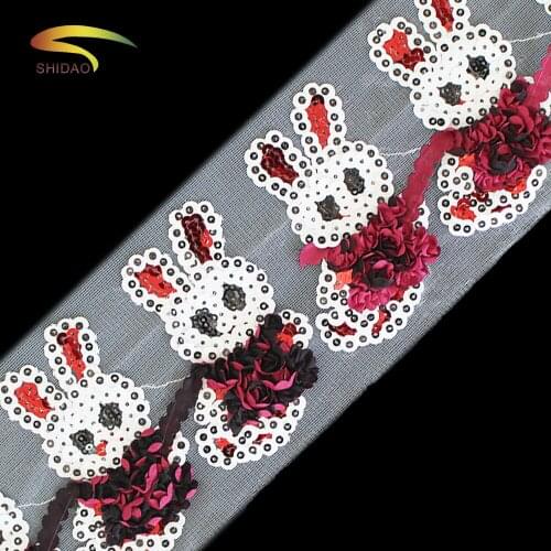 Shidao T51 cartoon animal with color red and white 9 cm width delicate lace for children clothes design 5 yards/lot