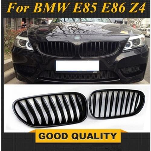 Free Shipping: 1 Pair For BMW E85 E86 Z4 2003-2008 Gloss Black M Color Front Kidney Car Racing Grill Grille Bumper Car-styling