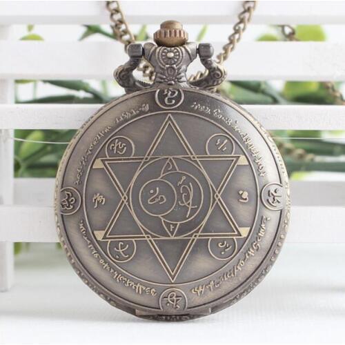 10pcs/lot Fullmetal Alchemist Edward Pocket Watch necklace