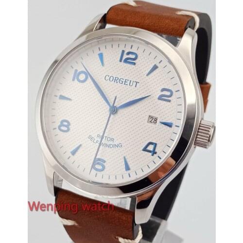 Corgeut 42mm Black/ white series dial Sapphire Glass Automatic mechanical movement mens watch
