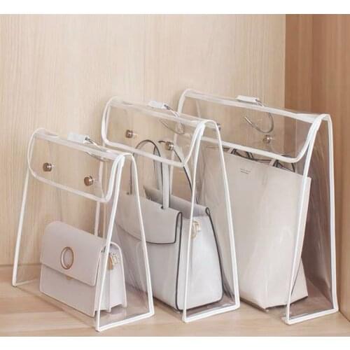 Handbag Dust Cover Hanging Bag Organizer Wardrobe Closet Transparent Storage Pouch TPU Protector Dust Bag For Handbag Luxury
