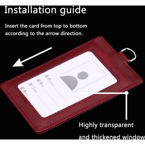 Cowhide material Work card holder ID Card Holder Name Tag Staff Business Badge Holder Exhibition work card Support for custom