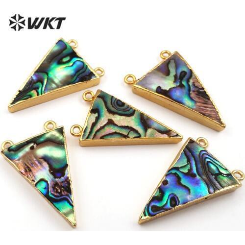 WT-P641 Wholeasle Double hoops puawa shell pendant sparkly puawa shell pendant for women