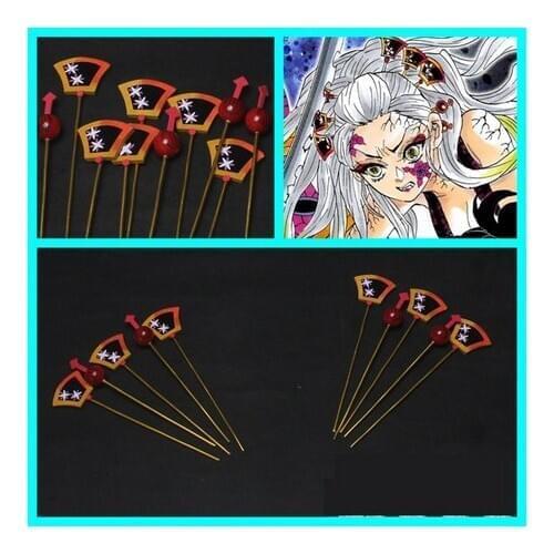 Anime Demon Slayer: Kimetsu No Yaiba Daki Cosplay Headwear Hairpin Halloween Cosplay Costumes Accessories Props Take pictures