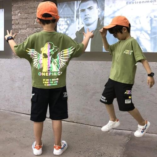 Summer Cool Boys Clothes Suit 3D Print Fashion Style Children Sports Dance Clothing Set T shirt + Pant Suits Costume Outfits