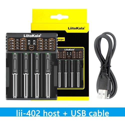 LiitoKala Lii-402 18650 Battery Charger For 26650 16340 RCR123 14500 LiFePO4 1.2V Ni-MH Ni-Cd Rechareable Battery lii402
