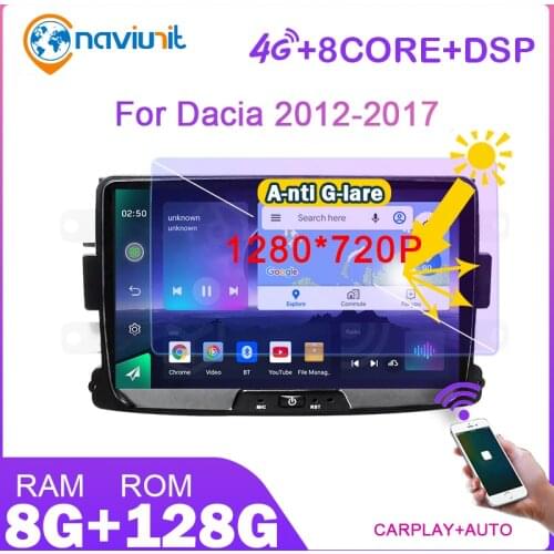 2 din android 10 car radio with screen For Dacia Longon Sandero Duster Lodgy Docks Captur Symbol Lada Xray 2011-2017 Carplay GPS