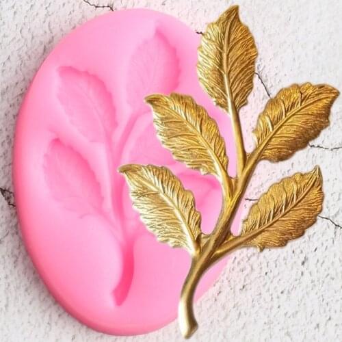 DIY Leaves Border Silicone Molds Leaf Fondant Cake Decorating Tools Polymer Clay Jewelry Mold Candy Chocolate Gumpaste Moulds
