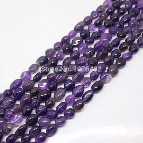 Mini. order is $7! 6~9mm Natural Amethysts Freedom Loose Beads 15"