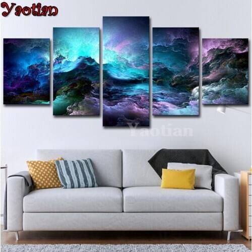 5 piece Abstract cloud landscape diamond painting full square round drill cross stitch needlwork mosaic embroidery handmade gift