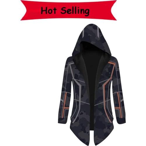 Iron Man Tony Stark Trench Costume Men Steampunk Hooded Irregular Red Black trench Vintage Outerwear Cloak Coat Christmas Gifts