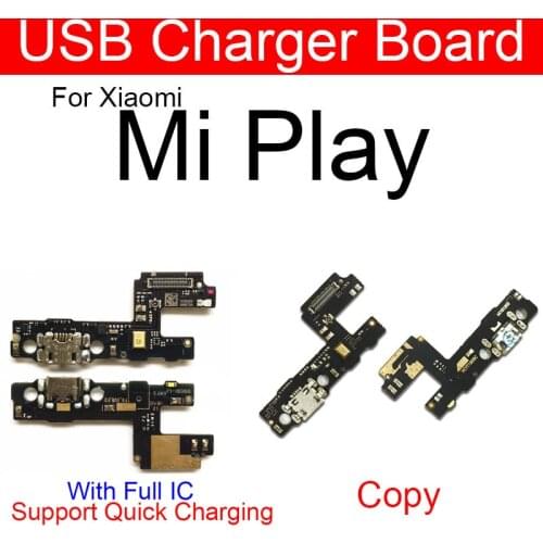 USB Charger Board With Mic Microphone For Xiaomi Mi Play Charging Port PCB Flex Connector Board Mobile Replacement Spare Parts