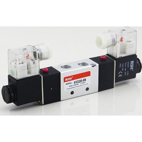 Airtac Type 4V220-08 5/2 Way Pneumatic Air Valve Pilot Acting Directional Double Control Solenoid Valves